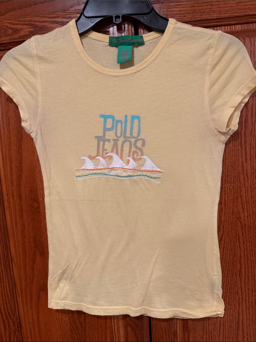 Polo by Ralph Lauren Pale Yellow Short Sleeve Tee with Surf Graphic
